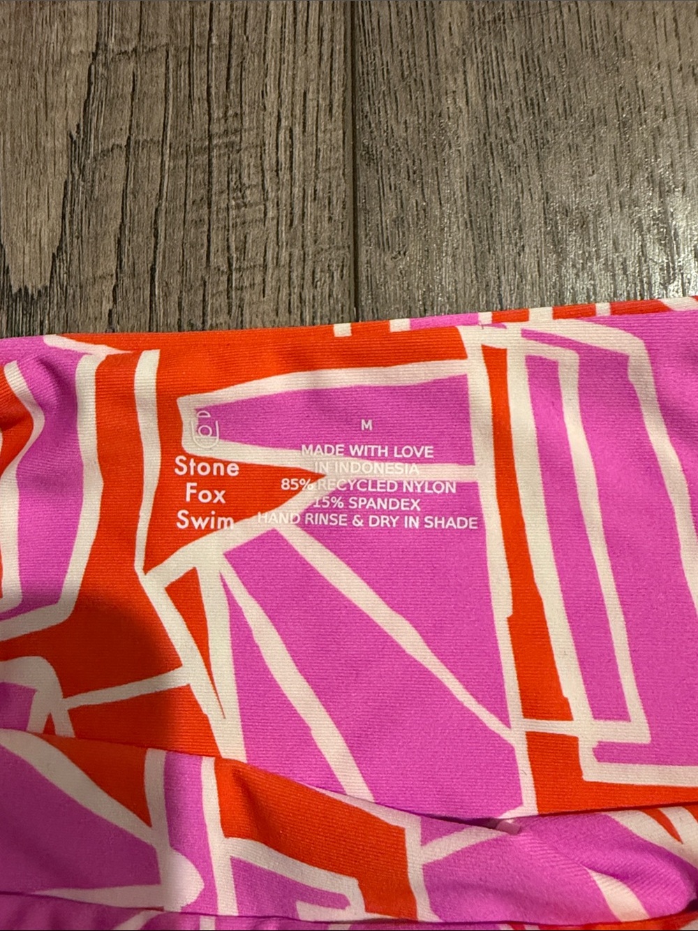 Stone Fox Swim Pink & Orange Geometric Bikini Set - Picture 2 of 3